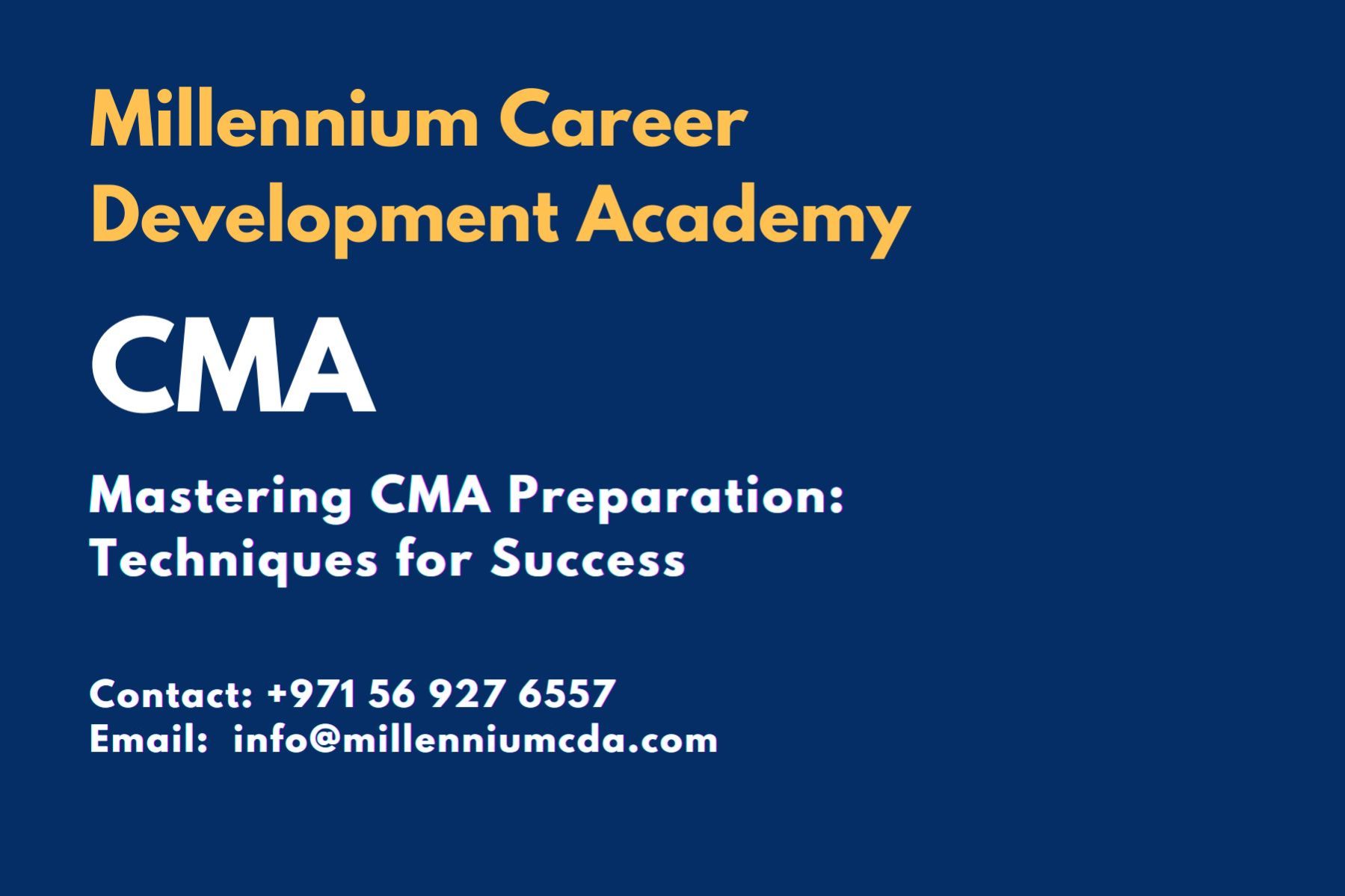 Mastering CMA Preparation: Techniques for Success